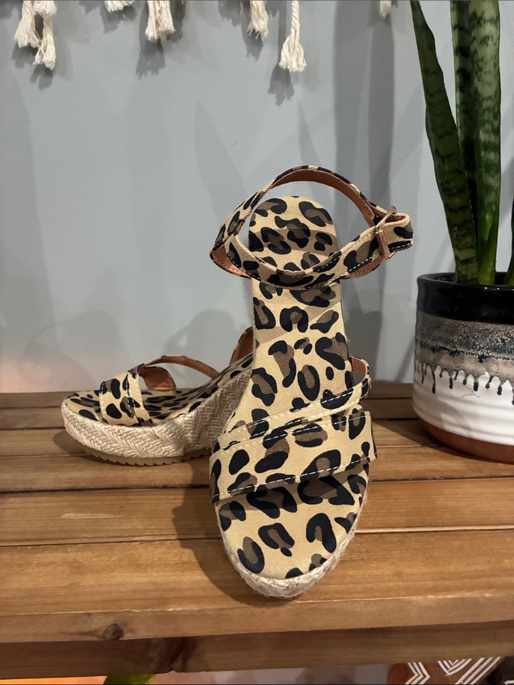 Leopard Print Espadrille Platform Sandals - Women - Picture 3 of 3